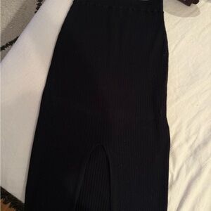 Free People Black Ribbed Skirt
